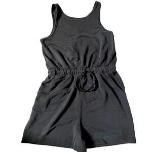 NWT Calia Surplice pure black super soft tank romper size XS